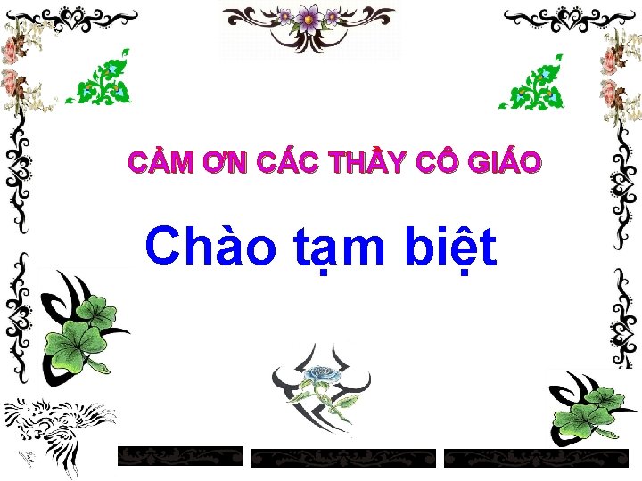 CẢM ƠN CÁC THẦY CÔ GIÁO Chào tạm biệt 00: 11 