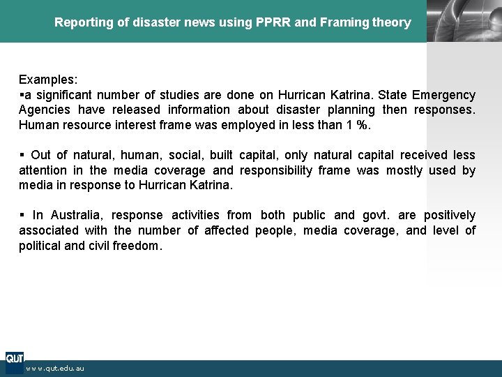 Reporting of disaster news using PPRR and Framing theory LOGO Examples: §a significant number Reporting of disaster news using PPRR and Framing theory LOGO Examples: §a significant number