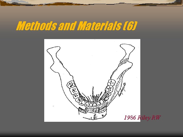 Methods and Materials (6) 1986 Riley RW 