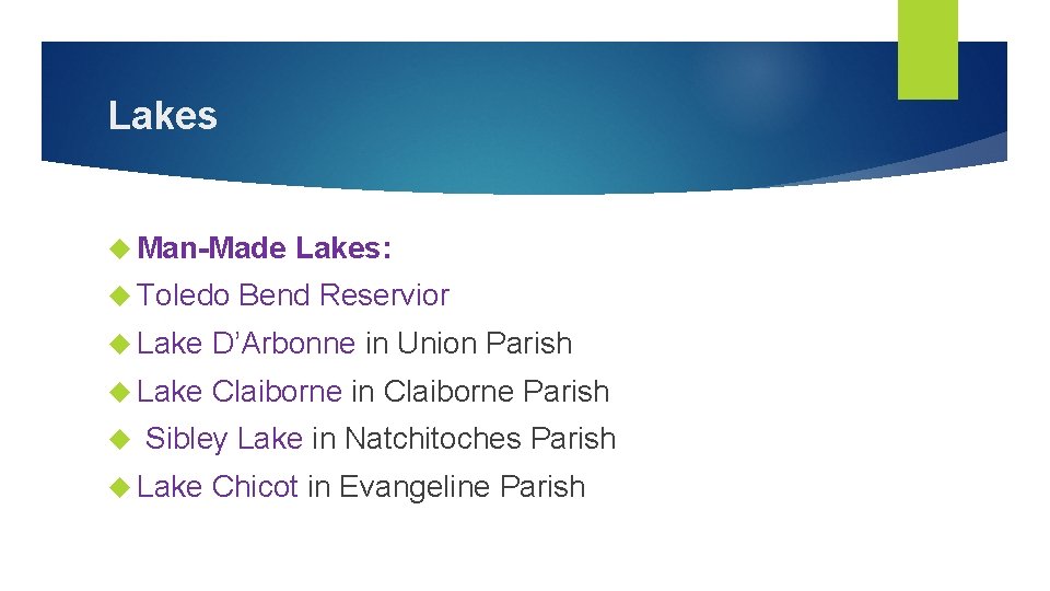 Lakes Man-Made Toledo Lakes: Bend Reservior Lake D’Arbonne in Union Parish Lake Claiborne in