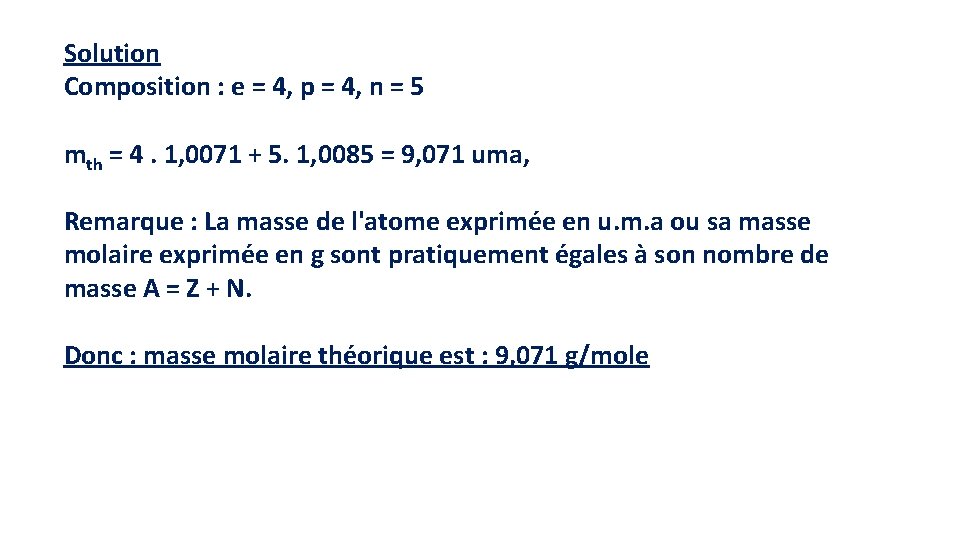 Solution Composition : e = 4, p = 4, n = 5 mth =