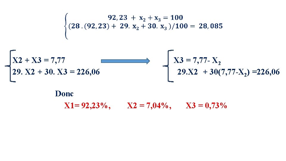  X 2 + X 3 = 7, 77 X 3 = 7, 77