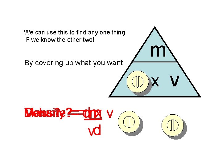 We can use this to find any one thing IF we know the other