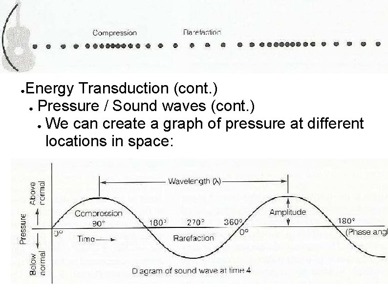 ● Energy Transduction (cont. ) ● Pressure / Sound waves (cont. ) ● We