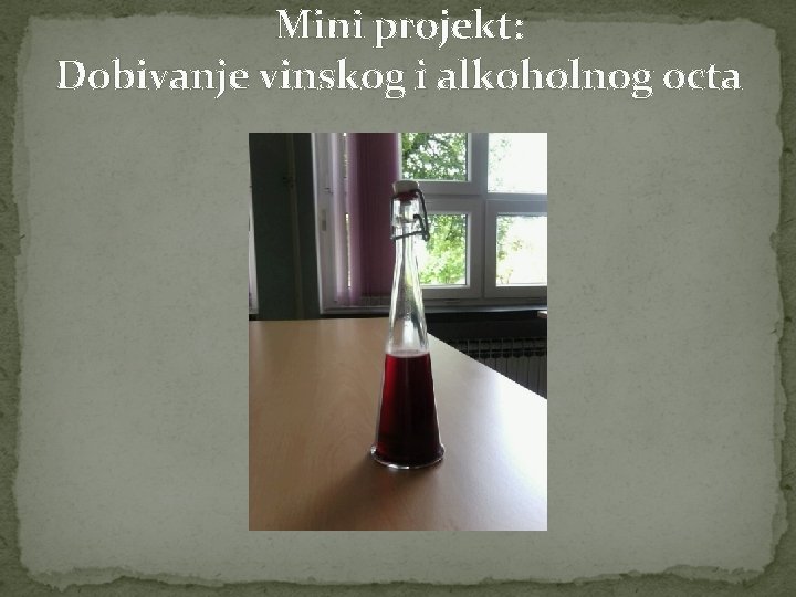 Mini projekt: Dobivanje vinskog i alkoholnog octa 