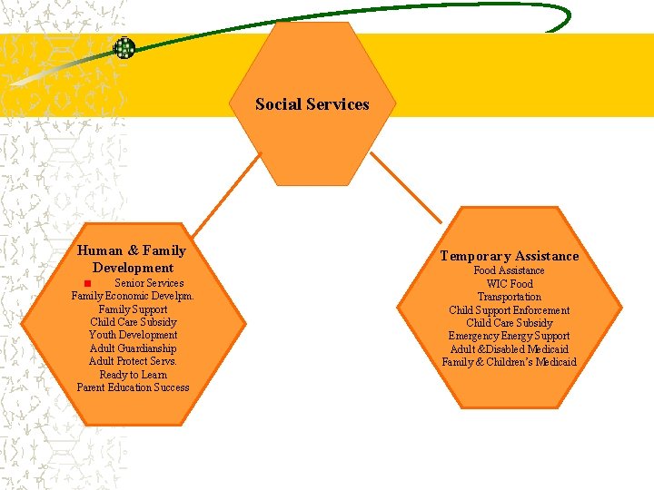 Social Services Human & Family Development Senior Services Family Economic Develpm. Family Support Child