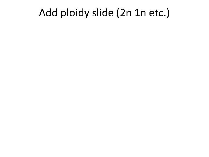 Add ploidy slide (2 n 1 n etc. ) 