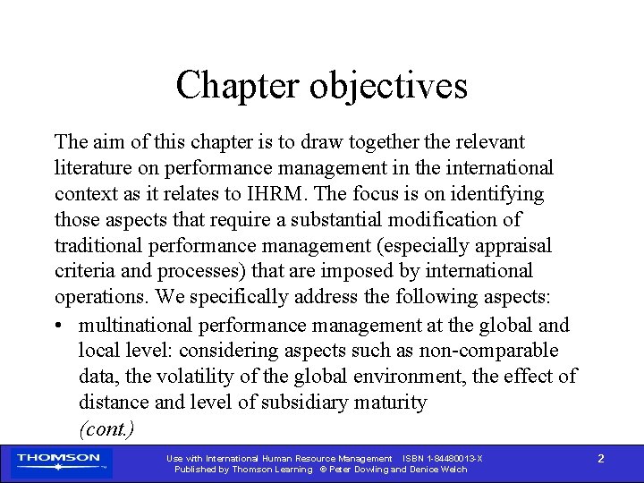 Chapter objectives The aim of this chapter is to draw together the relevant literature