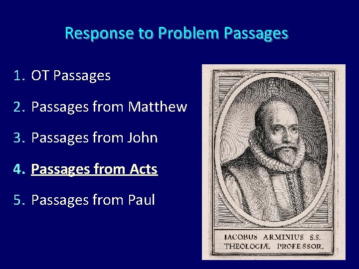 Response to Problem Passages 1. OT Passages 2. Passages from Matthew 3. Passages from