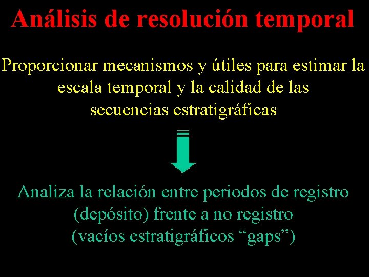 Análisis de resolución temporal Proporcionar mecanismos y útiles para estimar la escala temporal y