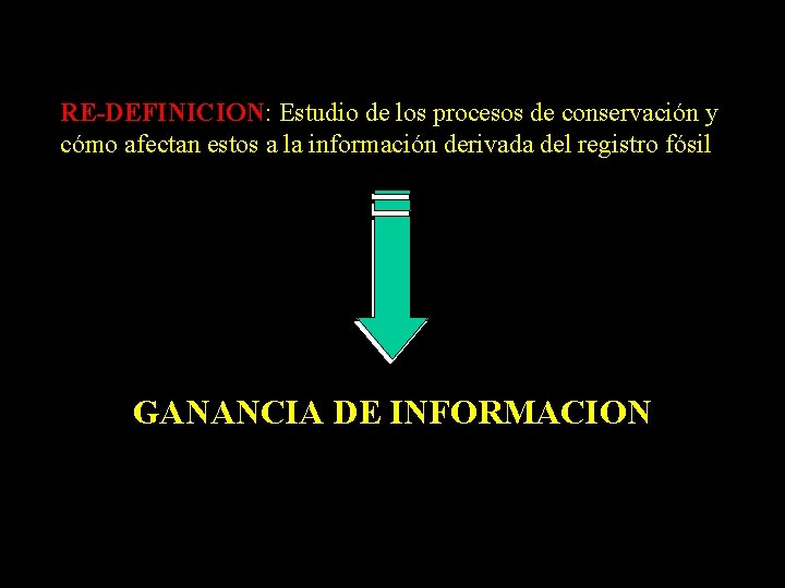 RE-DEFINICION: Estudio de los procesos de conservación y cómo afectan estos a la información