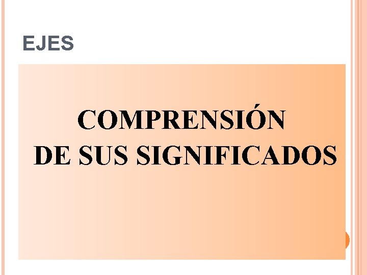 EJES COMPRENSIÓN DE SUS SIGNIFICADOS 