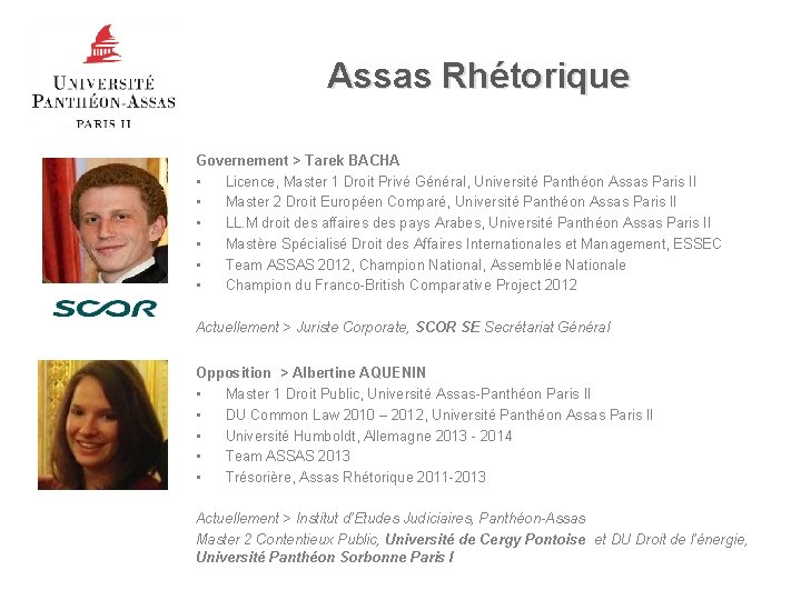 Assas Rhétorique Governement > Tarek BACHA • Licence, Master 1 Droit Privé Général, Université