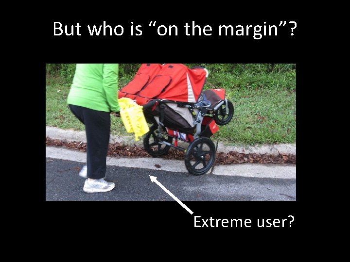 But who is “on the margin”? Extreme user? 