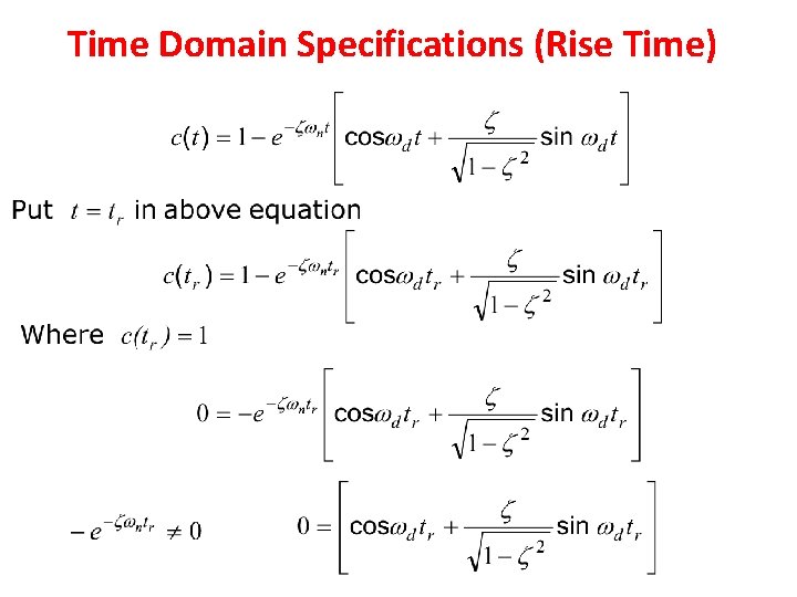 Time Domain Specifications (Rise Time) 