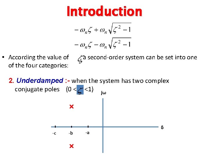 Introduction • According the value of of the four categories: , a second-order system