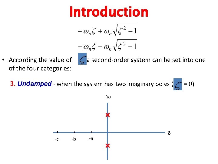 Introduction • According the value of of the four categories: , a second-order system