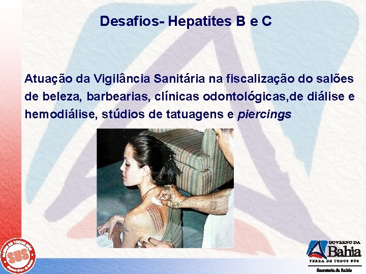 Desafios- Hepatites B e C Atuação da Vigilância Sanitária na fiscalização do salões de