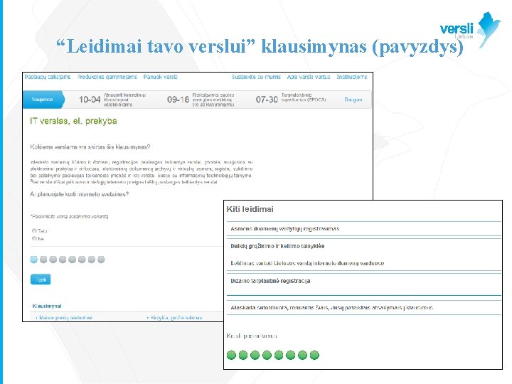 “Leidimai tavo verslui” klausimynas (pavyzdys) 