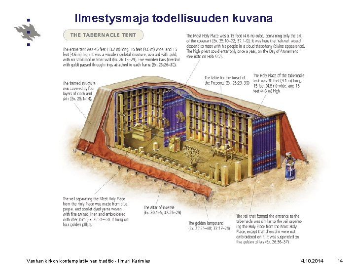 Ilmestysmaja todellisuuden kuvana Vanhan kirkon kontemplatiivinen traditio - Ilmari Karimies 4. 10. 2014 14 Ilmestysmaja todellisuuden kuvana Vanhan kirkon kontemplatiivinen traditio - Ilmari Karimies 4. 10. 2014 14