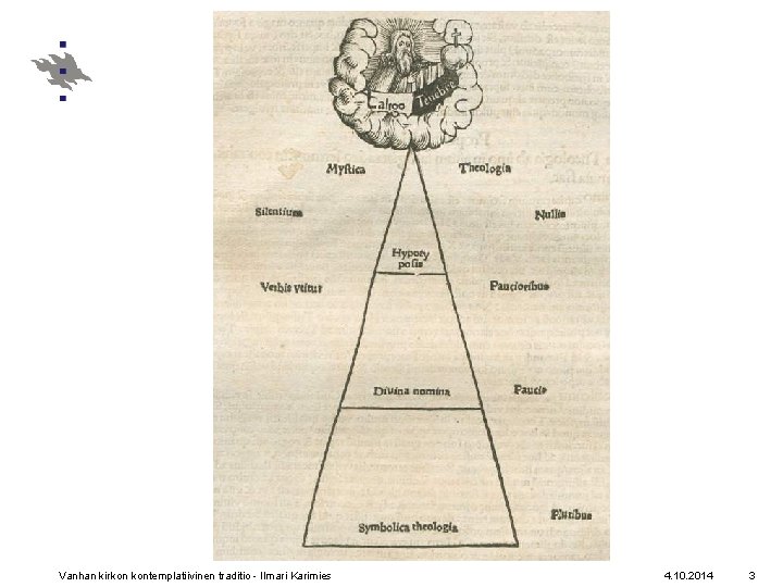 Vanhan kirkon kontemplatiivinen traditio - Ilmari Karimies 4. 10. 2014 3 
