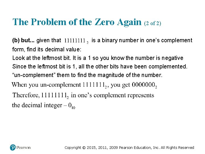 The Problem of the Zero Again (2 of 2) (b) but. . . given