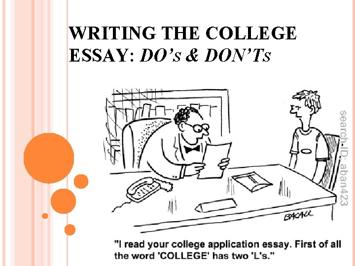 WRITING THE COLLEGE ESSAY: DO’S & DON’TS 
