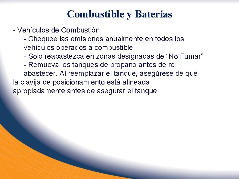 Combustible y Baterías - Vehículos de Combustión - Chequee las emisiones anualmente en todos