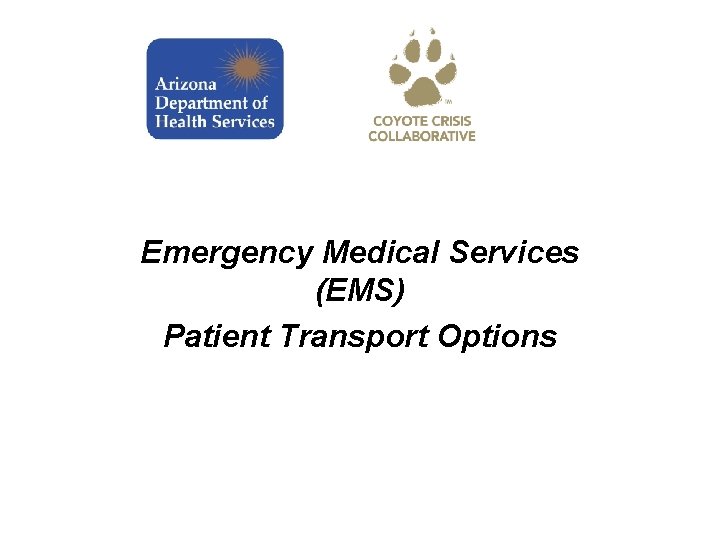 Emergency Medical Services (EMS) Patient Transport Options 