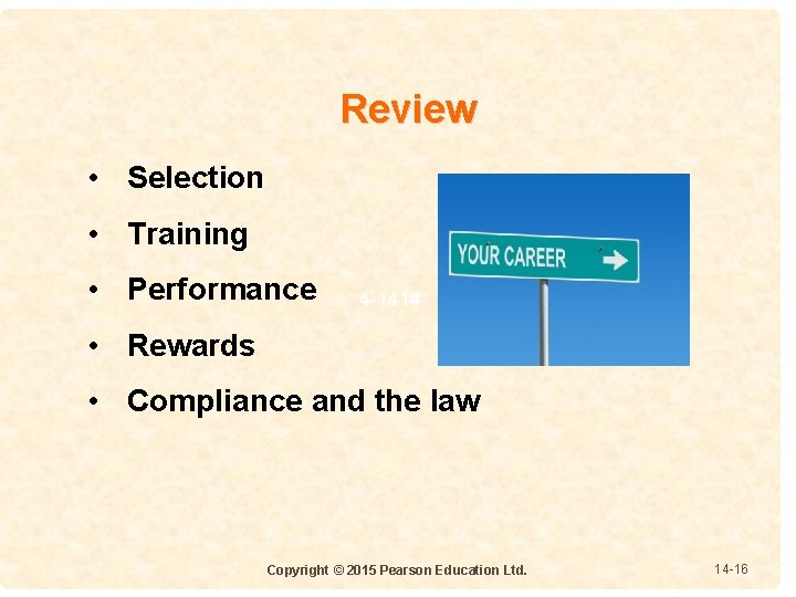 Review • Selection • Training • Performance 4 -1414 • Rewards • Compliance and