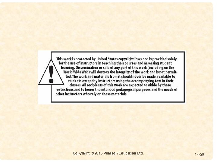 4 -1414 Copyright © 2015 Pearson Education Ltd. 14 -29 
