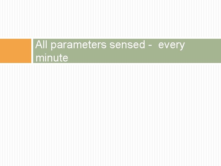 All parameters sensed - every minute 