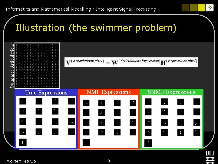 Informatics and Mathematical Modelling / Intelligent Signal Processing Swimmer Articulations Illustration (the swimmer problem)