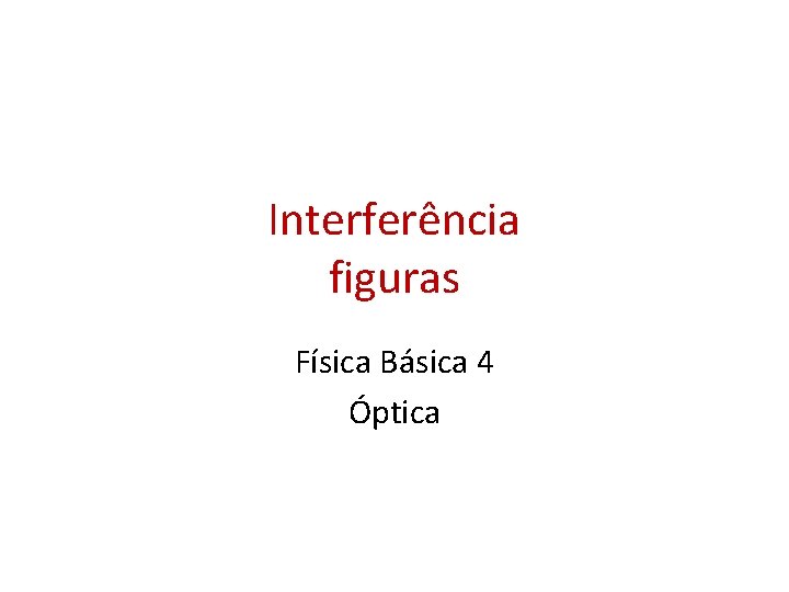 Interferência figuras Física Básica 4 Óptica 