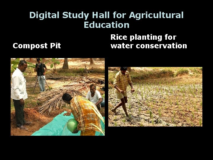 Digital Study Hall for Agricultural Education Compost Pit Rice planting for water conservation 