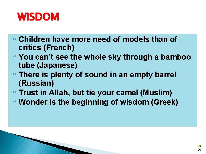 WISDOM Children have more need of models than of critics (French) You can’t see