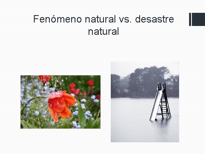 Fenómeno natural vs. desastre natural 