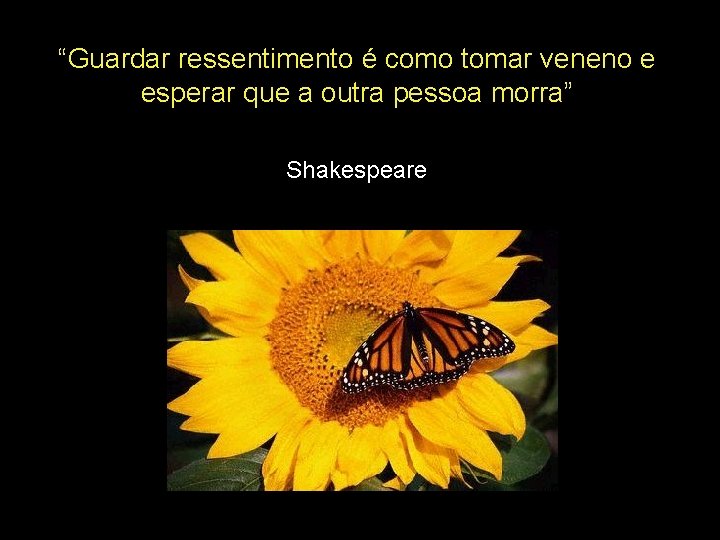 “Guardar ressentimento é como tomar veneno e esperar que a outra pessoa morra” Shakespeare