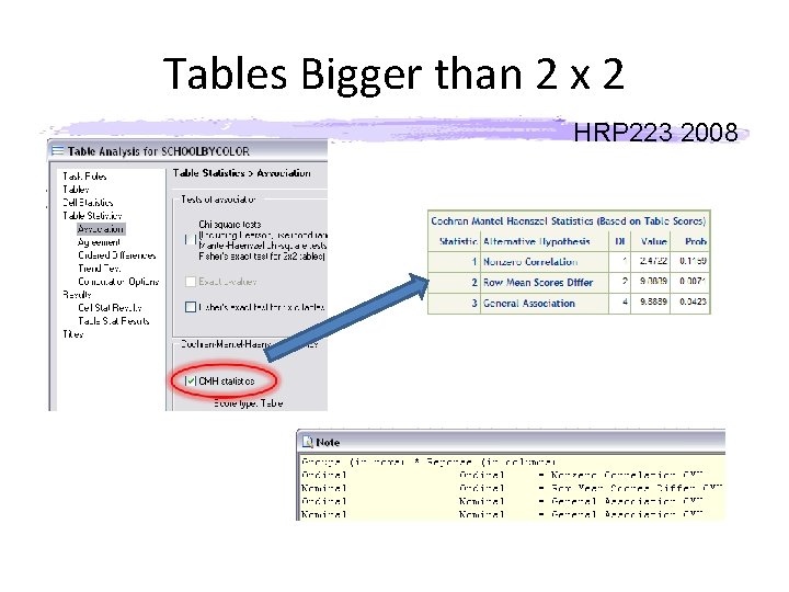 Tables Bigger than 2 x 2 HRP 223 2008 