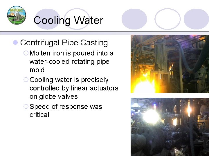 Cooling Water l Centrifugal Pipe Casting ¡Molten iron is poured into a water-cooled rotating