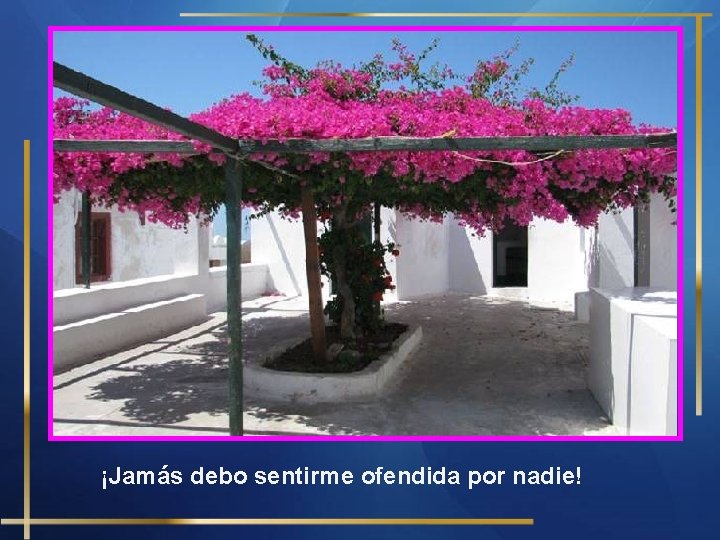 ¡Jamás debo sentirme ofendida por nadie! 