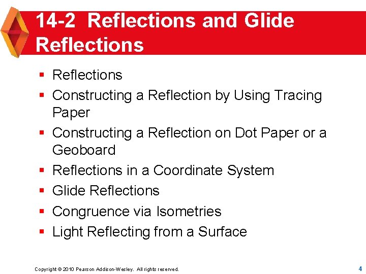 14 -2 Reflections and Glide Reflections § Constructing a Reflection by Using Tracing Paper
