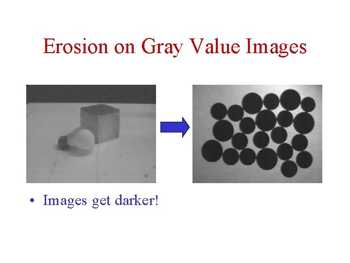 Erosion on Gray Value Images • Images get darker! 