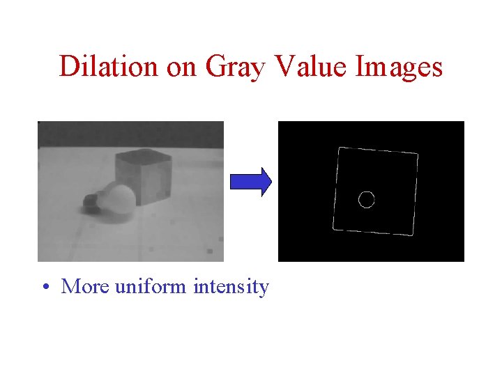 Dilation on Gray Value Images • More uniform intensity 