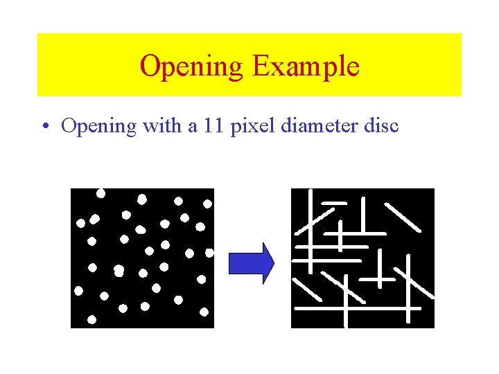 Opening Example • Opening with a 11 pixel diameter disc 