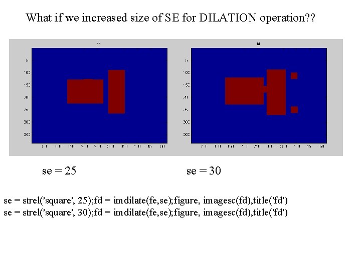 What if we increased size of SE for DILATION operation? ? se = 25