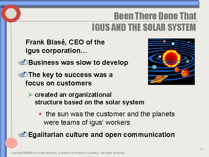 Been There Done That IGUS AND THE SOLAR SYSTEM Frank Blasé, CEO of the