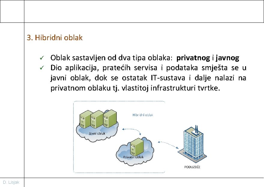 3. Hibridni oblak ü ü D. Lisjak Oblak sastavljen od dva tipa oblaka: privatnog
