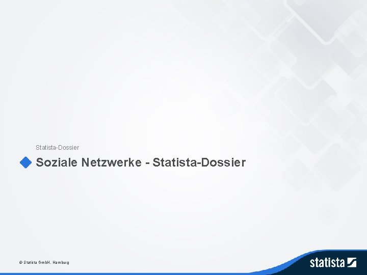 Statista-Dossier Soziale Netzwerke - Statista-Dossier © Statista Gmb. H, Hamburg 