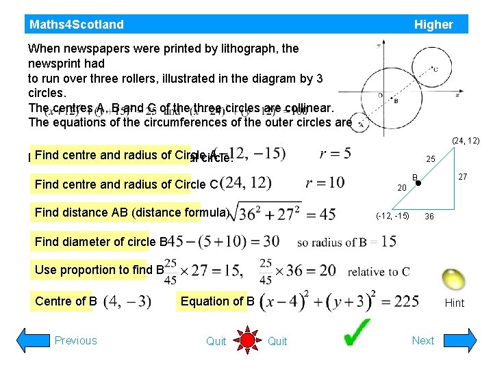 Maths 4 Scotland Higher When newspapers were printed by lithograph, the newsprint had to